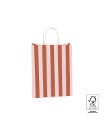 P46.009.021 Papieren tassen - Stripe Chocolate/Pink