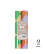 P52.002.050 Tissue Paper Rolls-Harlequin Green/Lilac