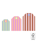 P72.119.075 Cadeaulabel Multi Sizes - Stripe Bright (S - M - L)