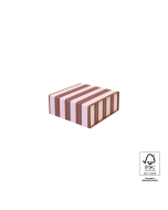 P76.103.014 Geschenkdoos Magneet - Stripe Chalk Chocolate Pink - 14 x 14,5 x 5,7 cm
