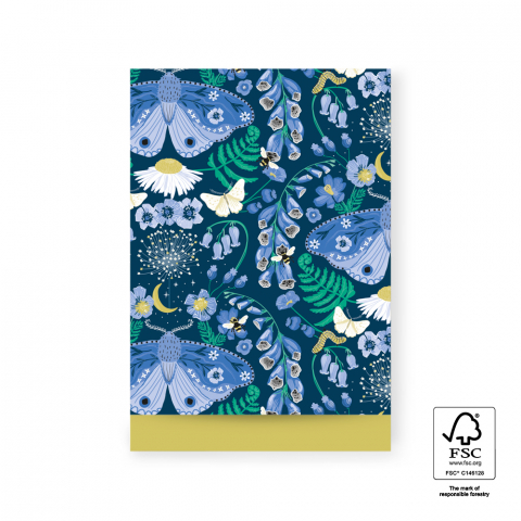 P43.158.017 Cadeauzakjes - Botanic Blue - Yellow - 17 x 25 cm