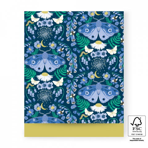 P43.158.027 Cadeauzakjes - Botanic Blue - Yellow - 27 x 34 cm