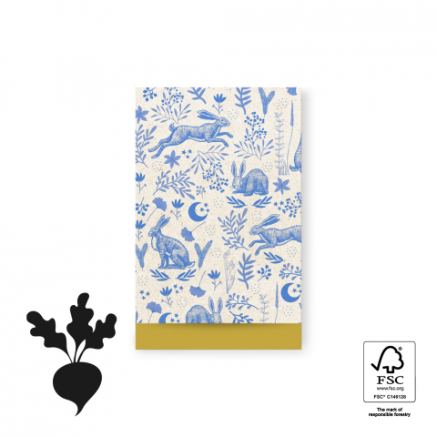 P43.167.012 Cadeauzakjes - Hare Indigo Blue - Yellow - 12 x 19 cm