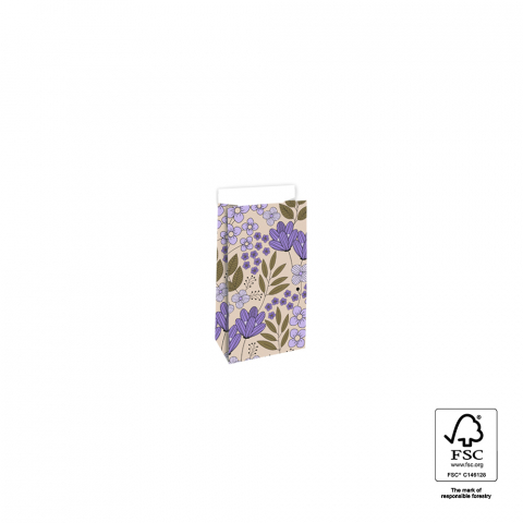 P44.060.007 Blokbodemzakken - Flower Field Lilac - 7 x 4 x 13 cm