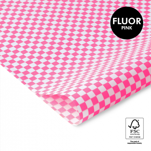 P45.193.070 Vloeipapier - Check - Fluor Pink