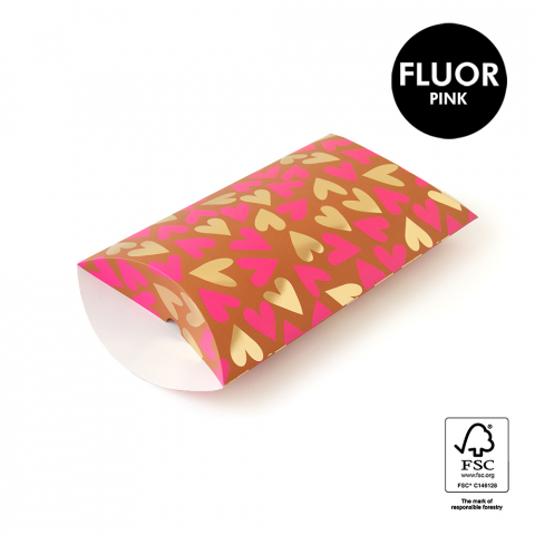 P47.102.033 Pillow Box - Medium - Hearts Fluor Pink