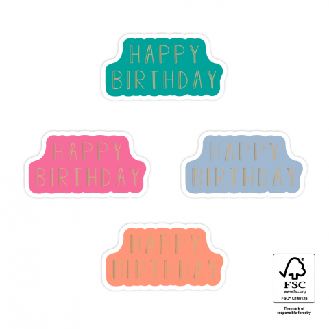P74.307.250 Stickers Multi - Happy Birthday - Bright