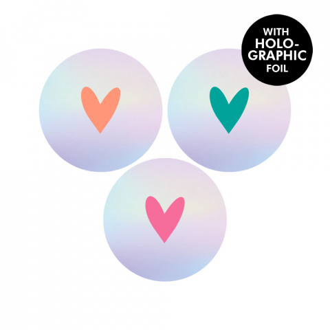 P74.316.250 Stickers - Multi - Heart Holographic
