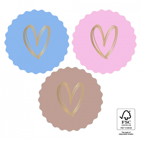 P74.326.250 Stickers Multi - Heart Gold - Lovely