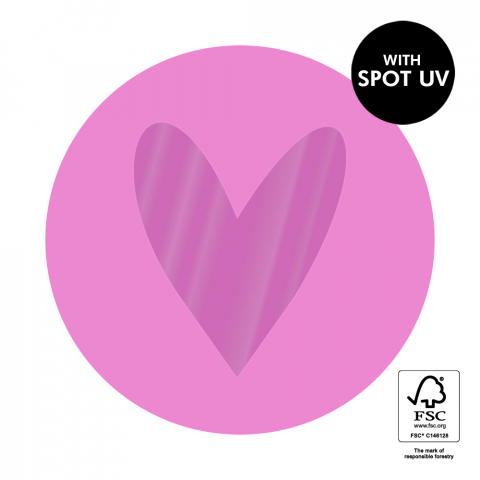 P74.329.250 Stickers - Heart Spot UV - Bright Pink