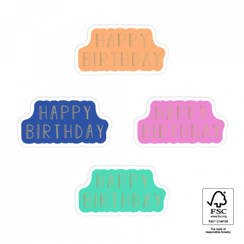 P74.343.250 Stickers Multi - Happy Birthday Gold