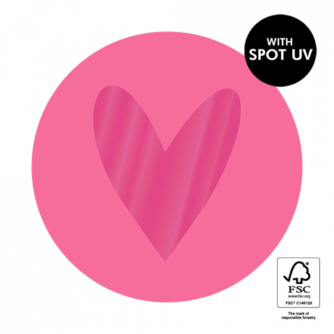 P74.298.250 Stickers - Heart Spot UV - Flamingo Pink 